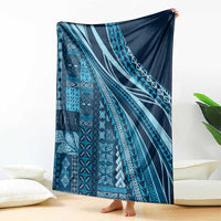 Pasifika Women's Day - Samoa Siapo Malu Tattoo Inspired Blanket Navy Blue LT7 - Polynesian Pride
