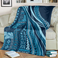 Pasifika Women's Day - Samoa Siapo Malu Tattoo Inspired Blanket Navy Blue LT7 - Polynesian Pride