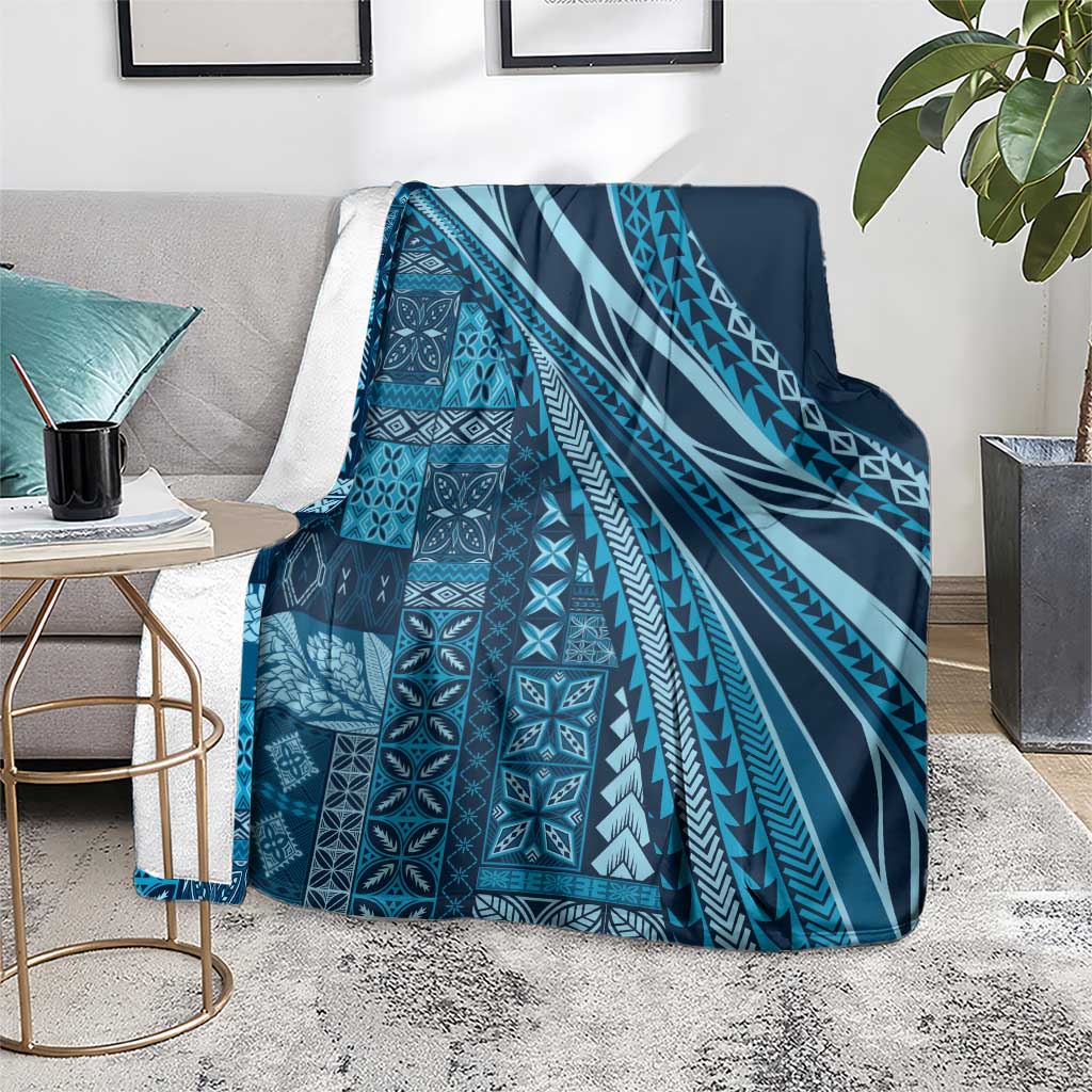 Pasifika Women's Day - Samoa Siapo Malu Tattoo Inspired Blanket Navy Blue LT7 - Polynesian Pride