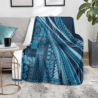 Pasifika Women's Day - Samoa Siapo Malu Tattoo Inspired Blanket Navy Blue LT7 - Polynesian Pride