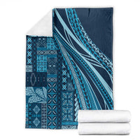 Pasifika Women's Day - Samoa Siapo Malu Tattoo Inspired Blanket Navy Blue LT7 - Polynesian Pride