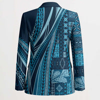 Pasifika Women's Day - Samoa Siapo Malu Tattoo Inspired Blazer Navy Blue LT7 - Polynesian Pride