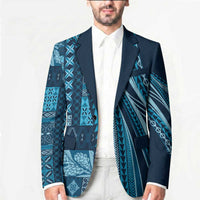 Pasifika Women's Day - Samoa Siapo Malu Tattoo Inspired Blazer Navy Blue LT7 - Polynesian Pride