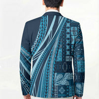 Pasifika Women's Day - Samoa Siapo Malu Tattoo Inspired Blazer Navy Blue LT7 - Polynesian Pride