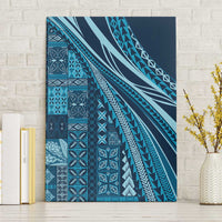 Pasifika Women's Day - Samoa Siapo Malu Tattoo Inspired Canvas Wall Art Navy Blue LT7 Without Frame Navy Blue - Polynesian Pride