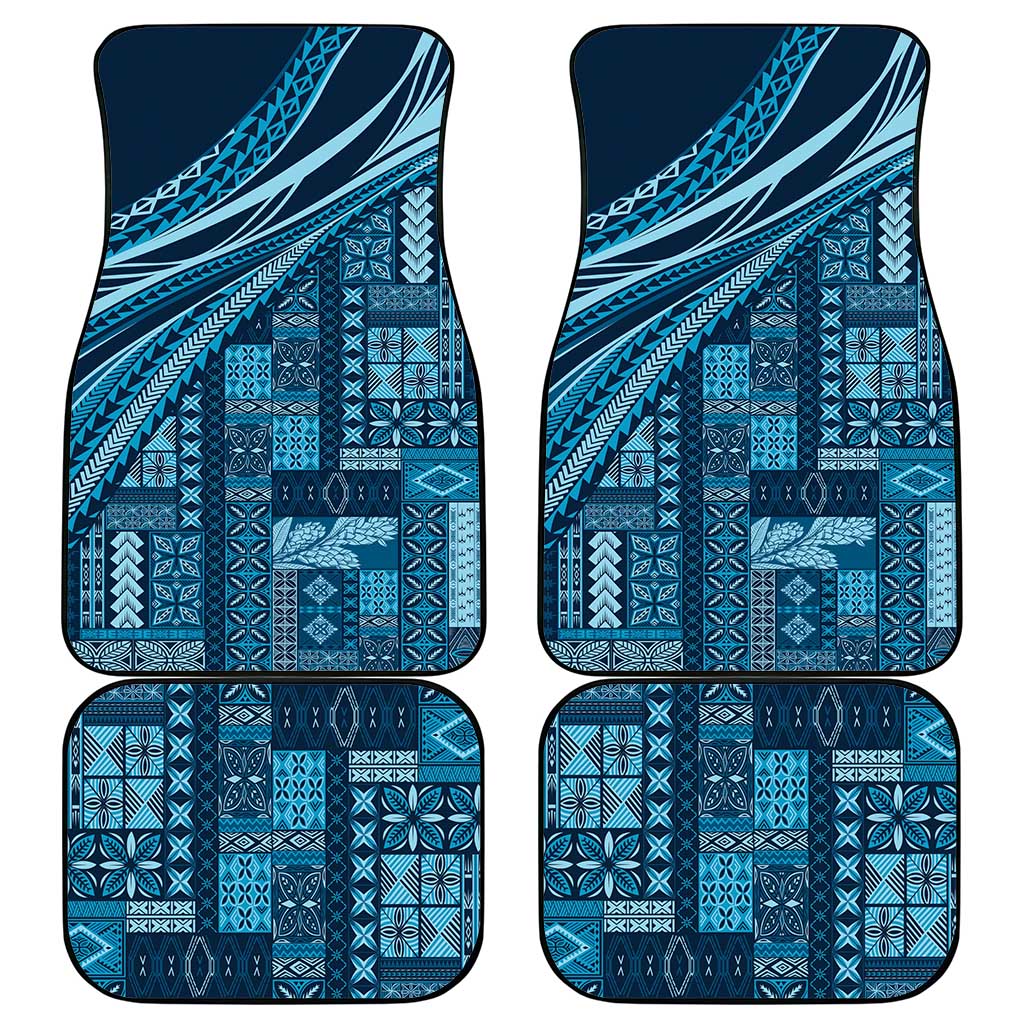 Pasifika Women's Day - Samoa Siapo Malu Tattoo Inspired Car Mats Navy Blue LT7 - Polynesian Pride