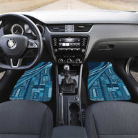 Pasifika Women's Day - Samoa Siapo Malu Tattoo Inspired Car Mats Navy Blue LT7 Set 2pcs - Front Navy Blue - Polynesian Pride