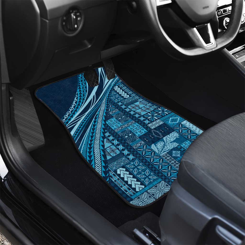 Pasifika Women's Day - Samoa Siapo Malu Tattoo Inspired Car Mats Navy Blue LT7 - Polynesian Pride