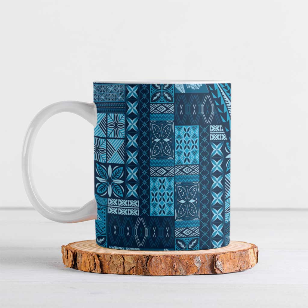 Pasifika Women's Day - Samoa Siapo Malu Tattoo Inspired Ceramic Mug Navy Blue LT7 Navy Blue - Polynesian Pride