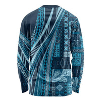 Pasifika Women's Day - Samoa Siapo Malu Tattoo Inspired Long Sleeve Shirt Navy Blue LT7 - Polynesian Pride