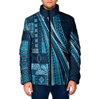 Pasifika Women's Day - Samoa Siapo Malu Tattoo Inspired Padded Jacket Navy Blue LT7 Men Navy Blue - Polynesian Pride