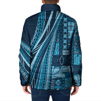 Pasifika Women's Day - Samoa Siapo Malu Tattoo Inspired Padded Jacket Navy Blue LT7 - Polynesian Pride