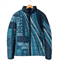 Pasifika Women's Day - Samoa Siapo Malu Tattoo Inspired Padded Jacket Navy Blue LT7 - Polynesian Pride