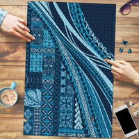 Pasifika Women's Day - Samoa Siapo Malu Tattoo Inspired Puzzle Navy Blue LT7 Navy Blue - Polynesian Pride