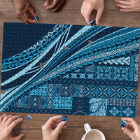 Pasifika Women's Day - Samoa Siapo Malu Tattoo Inspired Puzzle Navy Blue LT7 - Polynesian Pride