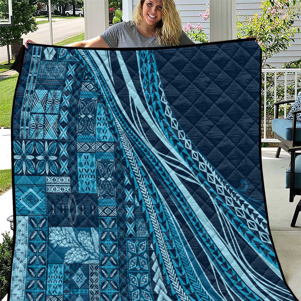 Pasifika Women's Day - Samoa Siapo Malu Tattoo Inspired Quilt Navy Blue LT7 Navy Blue - Polynesian Pride