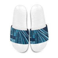 Pasifika Women's Day - Samoa Siapo Malu Tattoo Inspired Slide Sandals Navy Blue LT7 Navy Blue - Polynesian Pride