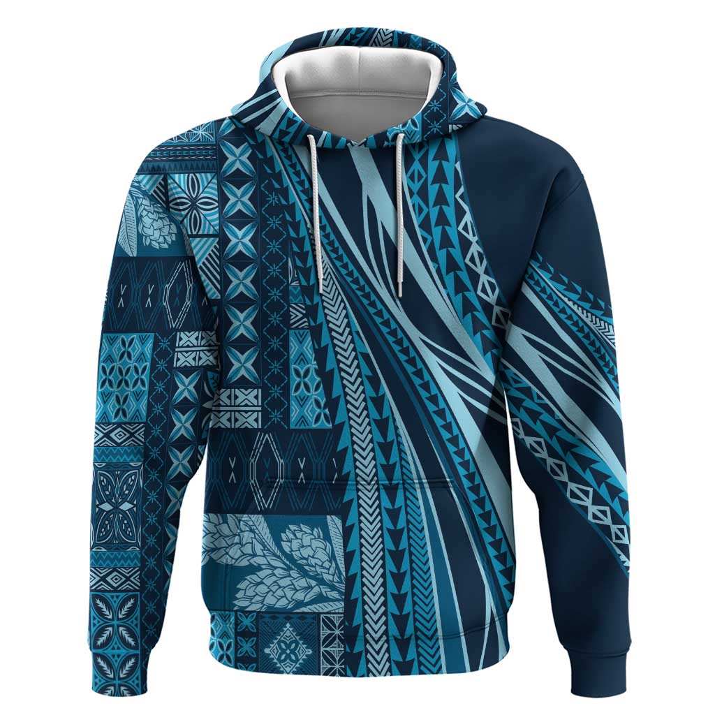 Pasifika Women's Day - Samoa Siapo Malu Tattoo Inspired Zip Hoodie Navy Blue LT7 Pullover Hoodie Navy Blue - Polynesian Pride