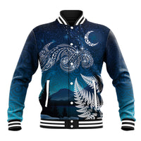 New Zealand Matariki Baseball Jacket Starry Night Style LT7 Unisex Navy - Polynesian Pride