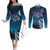 New Zealand Matariki Couples Matching Off The Shoulder Long Sleeve Dress and Long Sleeve Button Shirt Starry Night Style