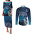 New Zealand Matariki Couples Matching Puletasi and Long Sleeve Button Shirt Starry Night Style