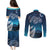 New Zealand Matariki Couples Matching Puletasi and Long Sleeve Button Shirt Starry Night Style