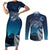 New Zealand Matariki Couples Matching Short Sleeve Bodycon Dress and Long Sleeve Button Shirt Starry Night Style