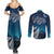 New Zealand Matariki Couples Matching Summer Maxi Dress and Long Sleeve Button Shirt Starry Night Style