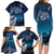 New Zealand Matariki Family Matching Long Sleeve Bodycon Dress and Hawaiian Shirt Starry Night Style