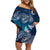 New Zealand Matariki Family Matching Off Shoulder Short Dress and Hawaiian Shirt Starry Night Style