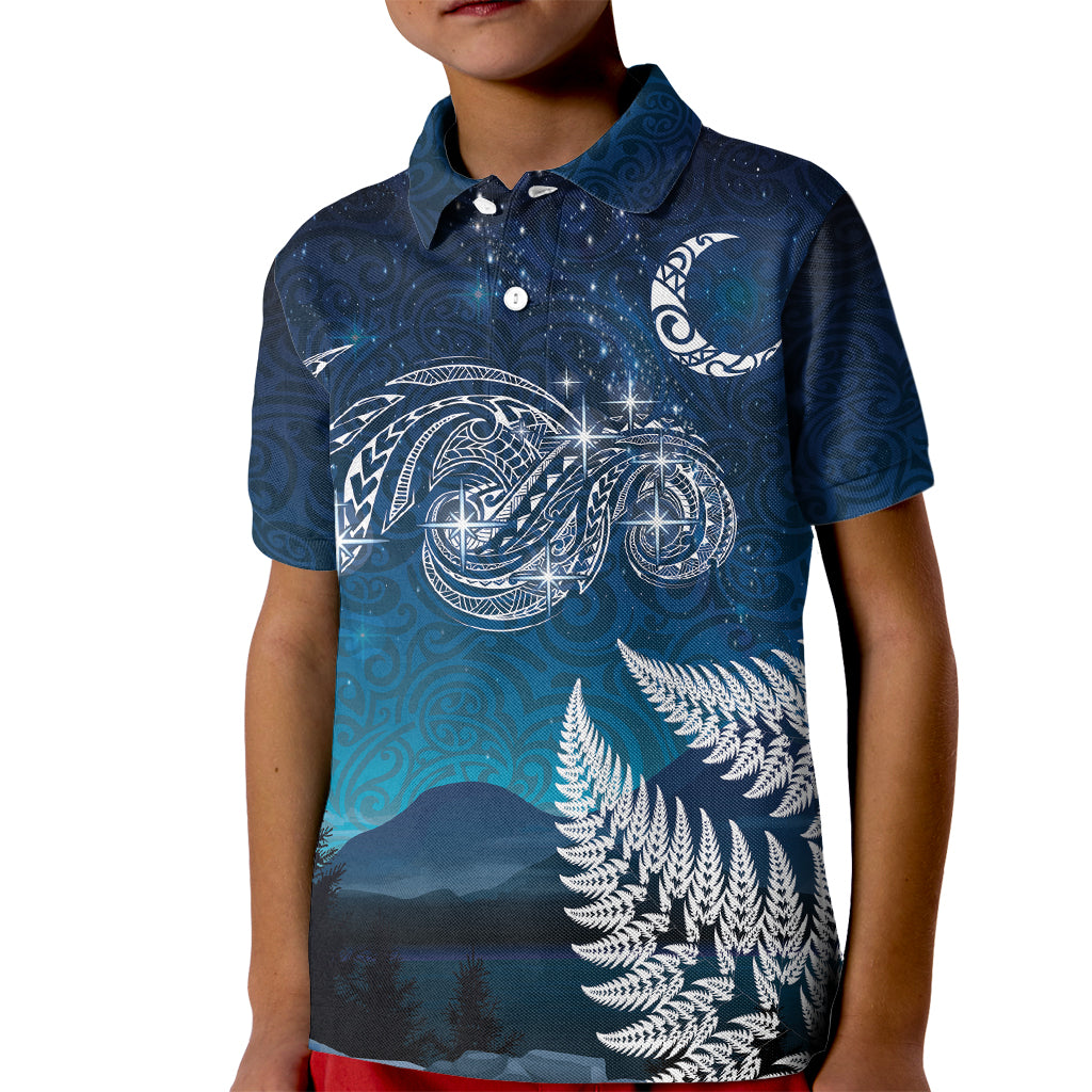 New Zealand Matariki Kid Polo Shirt Starry Night Style