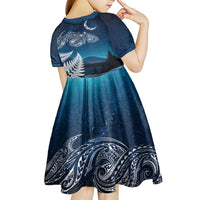 New Zealand Matariki Kid Short Sleeve Dress Starry Night Style LT7 - Polynesian Pride