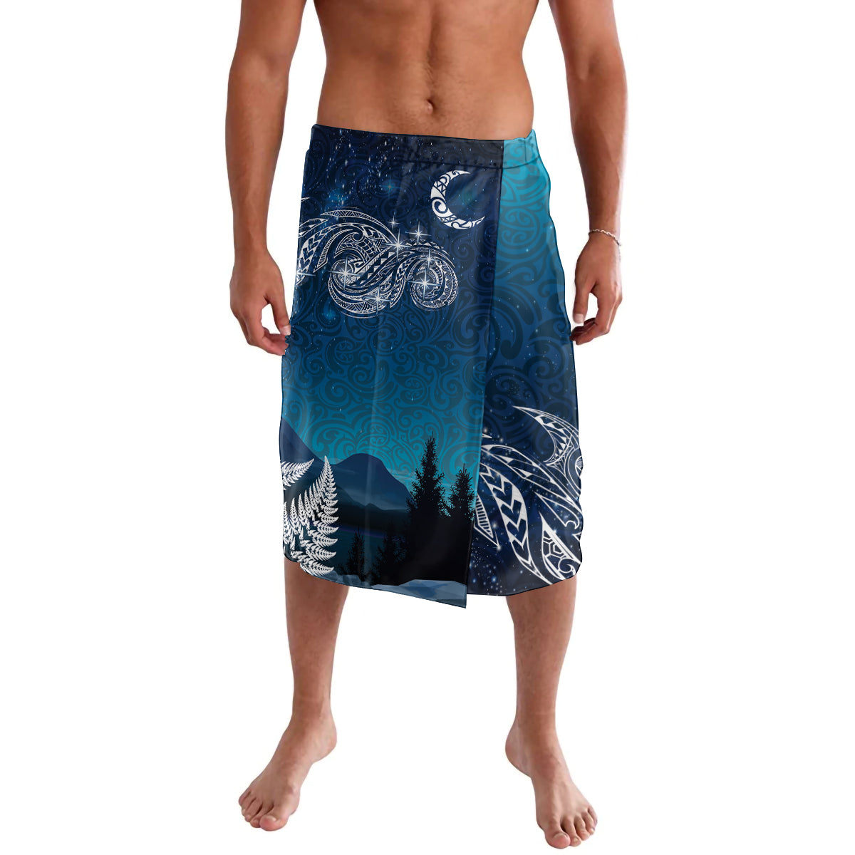 New Zealand Matariki Lavalava Starry Night Style LT7 Navy - Polynesian Pride