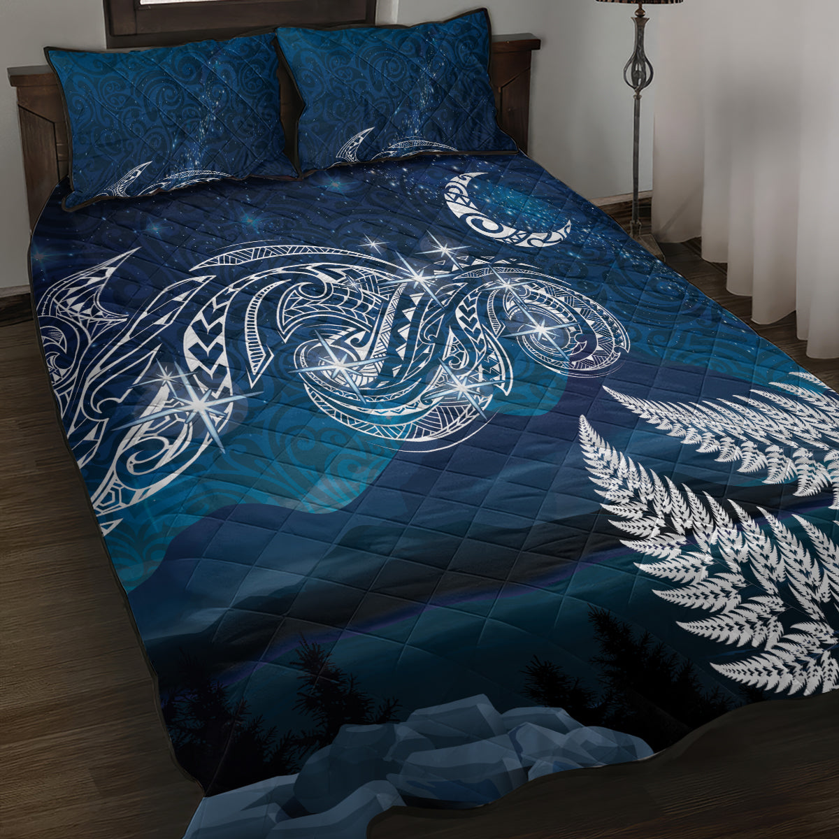 New Zealand Matariki Quilt Bed Set Starry Night Style