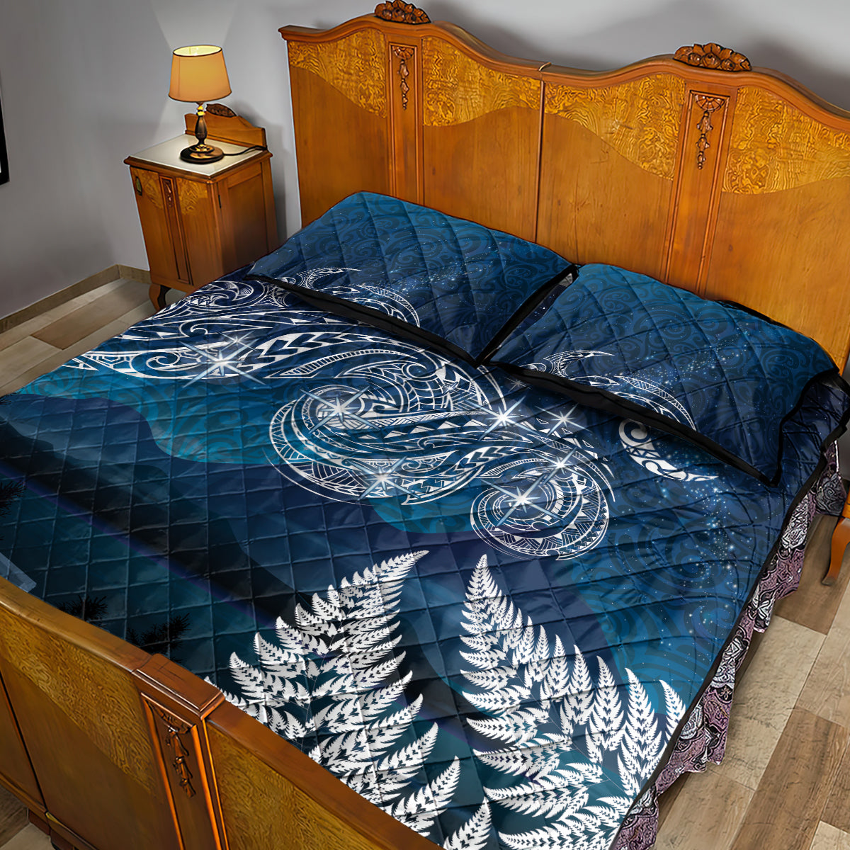 New Zealand Matariki Quilt Bed Set Starry Night Style LT7 - Polynesian Pride