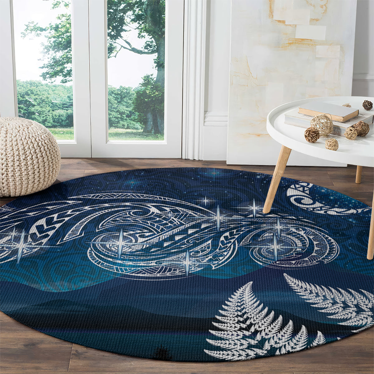 New Zealand Matariki Round Carpet Starry Night Style LT7 - Polynesian Pride