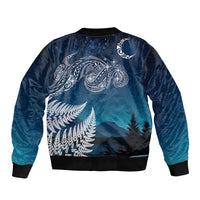 New Zealand Matariki Sleeve Zip Bomber Jacket Starry Night Style LT7 - Polynesian Pride