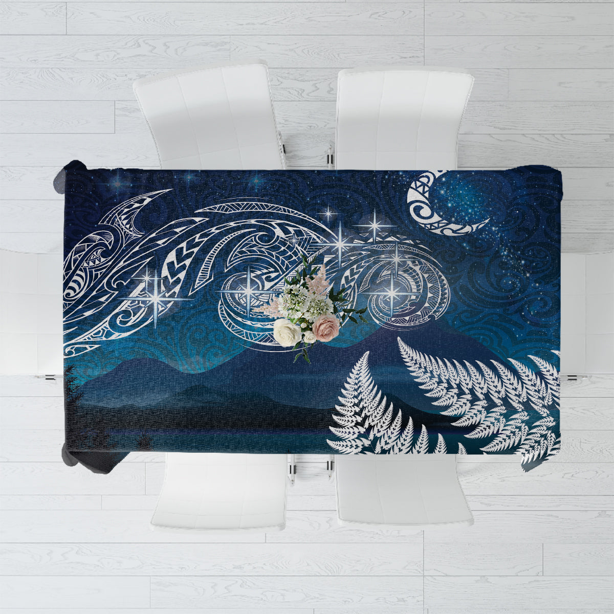 New Zealand Matariki Tablecloth Starry Night Style LT7 Navy - Polynesian Pride