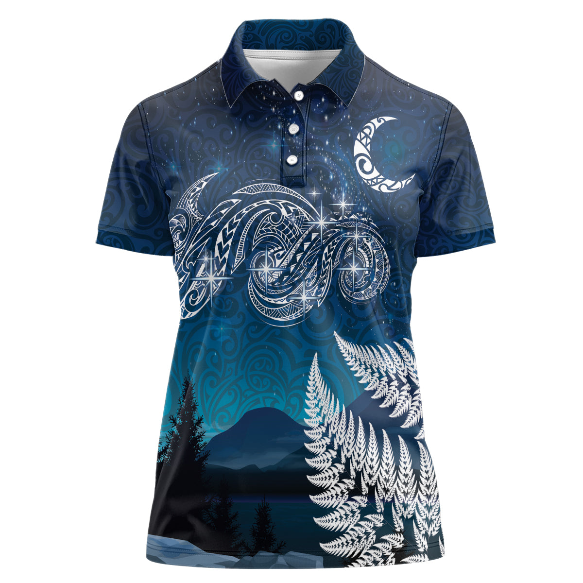 New Zealand Matariki Women Polo Shirt Starry Night Style