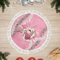 Hawaii Maui Island Flowers Lei Tree Skirt Lokelani Rose Pink LT7 Fringed Pink - Polynesian Pride