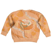Hawaii Lanai Island Flowers Lei Kid Ugly Christmas Sweater Orange Kaunaoa Mix Maile LT7 - Polynesian Pride