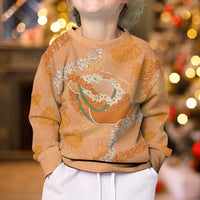 Hawaii Lanai Island Flowers Lei Kid Ugly Christmas Sweater Orange Kaunaoa Mix Maile LT7 - Polynesian Pride