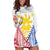 Personalised Philippines Mix Guam Hoodie Dress Filipino Flag Style LT7 White - Polynesian Pride