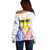 Personalised Philippines Mix Guam Off Shoulder Sweater Filipino Flag Style LT7 - Polynesian Pride