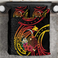 Personalized Milne Bay Bedding Set PNG Lime Pot with Oro Tapa LT7 Black - Polynesian Pride