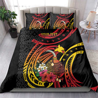 Personalized Milne Bay Bedding Set PNG Lime Pot with Oro Tapa LT7 - Polynesian Pride