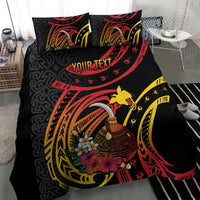 Personalized Milne Bay Bedding Set PNG Lime Pot with Oro Tapa LT7 - Polynesian Pride