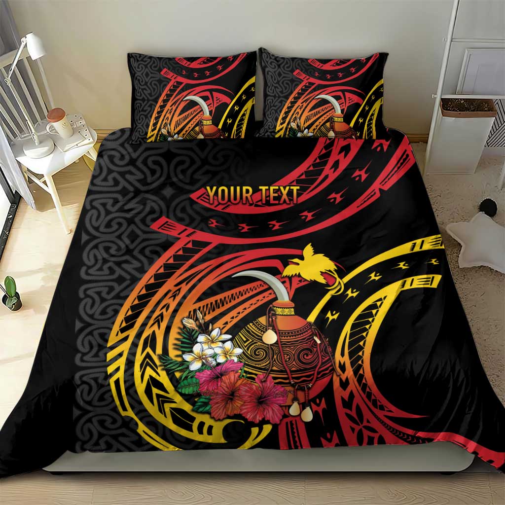 Personalized Milne Bay Bedding Set PNG Lime Pot with Oro Tapa LT7 - Polynesian Pride