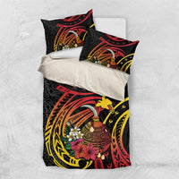 Personalized Milne Bay Bedding Set PNG Lime Pot with Oro Tapa LT7 US Twin 172cm x 218cm Black - Polynesian Pride