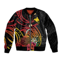 Personalized Milne Bay Bomber Jacket PNG Lime Pot with Oro Tapa LT7 Unisex Black - Polynesian Pride